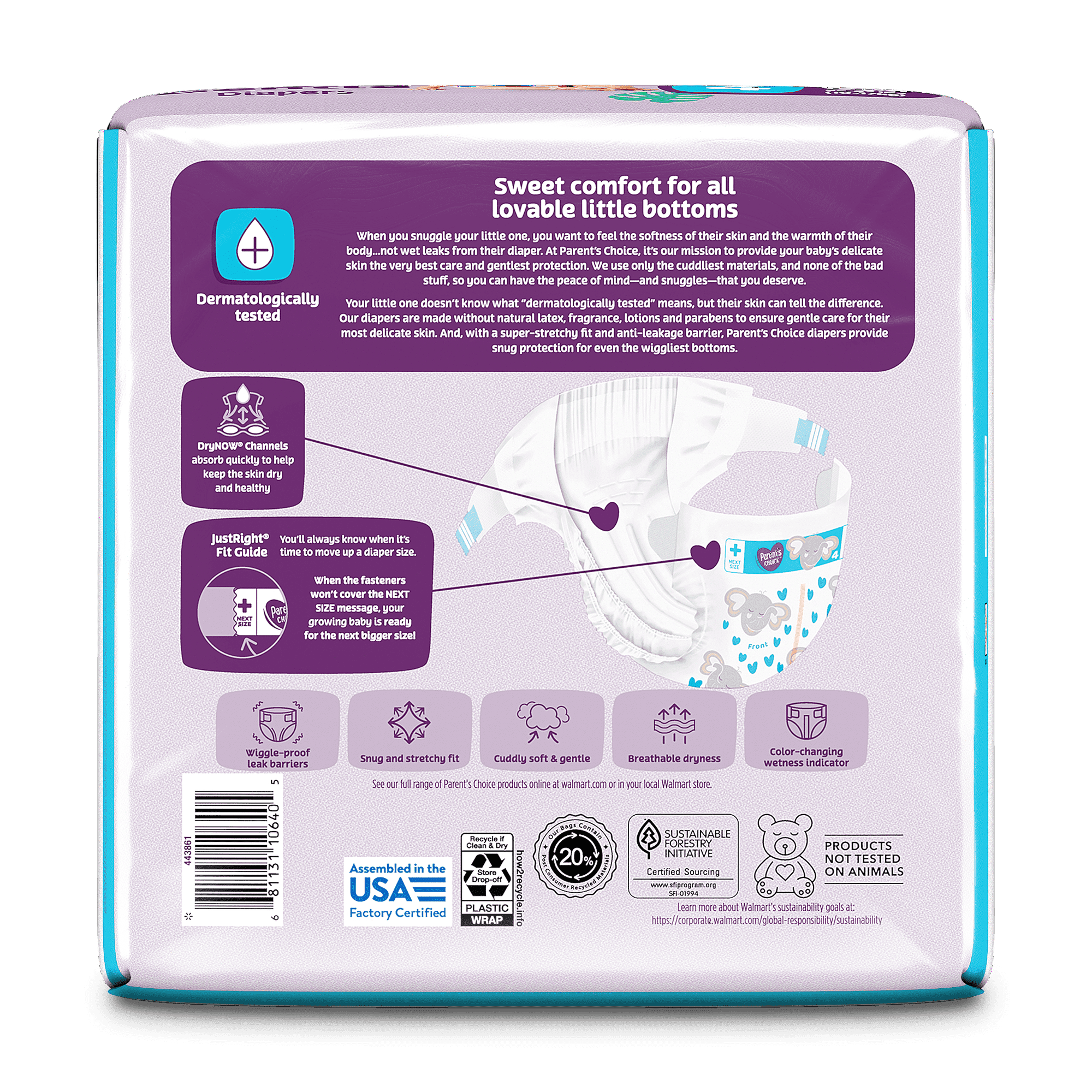 Dry & Gentle Diapers Size 4, 64 Count (Select for More Options)