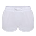 thumbnail image 3 of iiniim Men's Mesh Swim Trunks Translucent Drawstring Boxer Briefs Swimming Cover Up White XL, 3 of 7