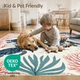 thumbnail image 4 of ODIKA 8'x10' Washable Area Rug Theme Turtle Door Nautical Coral Scatter Striped Border Reef for Living Room, Under Sectional, Family , Durable, Non-Slip, 4 of 7
