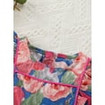 thumbnail image 4 of Infant Baby Girls Summer Dress, Fly Sleeve Round Neck Oil Painting Floral Princess Dress, 4 of 9