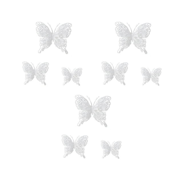 Christmas Tree Decorations,Christmas Decorations Tree Ornaments Wedding Gold Powder Butterflies 9 Piece Set for Photography Props