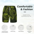 thumbnail image 5 of Gaeub Tropical Palm Leaves Fern Leaf Mens Swim Trunks Stretch Beach Shorts Quick Dry for Men Swim Shorts Swimwear with Pockets- XX-Large, 5 of 9