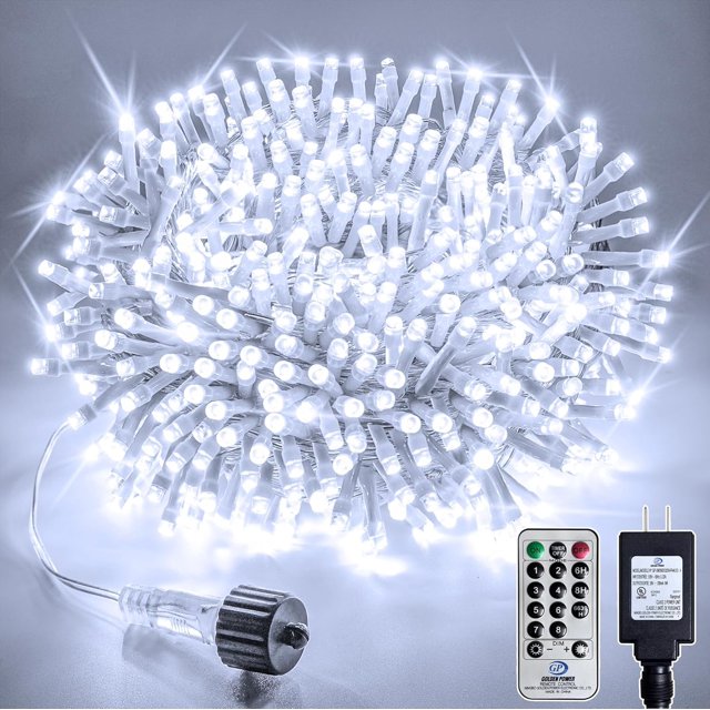 Soagrc 132FT 400 LED Christmas String Lights, Bright Cool White String Lights with 8 Modes, Durable Waterproof Design for Indoor Outdoor Tree Decor, Timer Included
