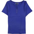 thumbnail image 1 of Karen Scott - Camiseta henley con botones de imitación para mujer, rosa, 1X, 1 of 1