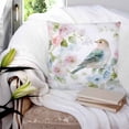 thumbnail image 3 of Pillow Covers 18x18 Set of 2, Peach Blossom Throw Pillow Covers Decorative Couch Cushion Cover, Nature Pink Blue Flower Spring Birds Microfiber Soft Square Pillowcases for Bedroom Living Room Sofa, 3 of 7