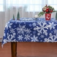 thumbnail image 2 of Christmas Winter Tablecloth, Blue Snowflakes Winter Tablecloth, Christmas Tableware Home Decor, 60 x 84 inch, Polyester, 2 of 5
