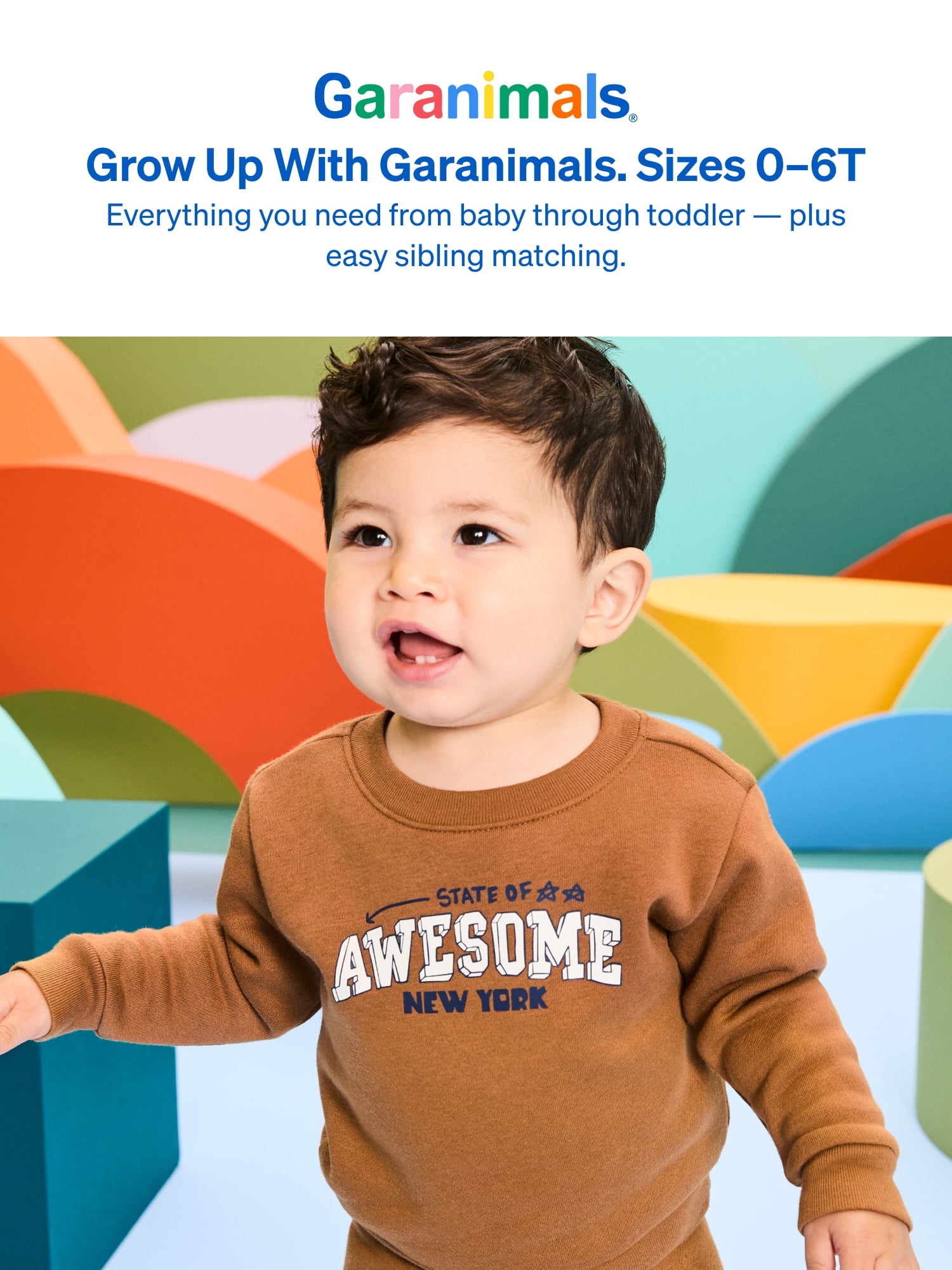 Garanimals Baby & Toddler Boys Graphic Fleece Crewneck Sweatshirt, Sizes 0-6T