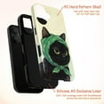 thumbnail image 4 of Black Cat with Green Scarf Phone Case, Moody Cat Portrait Art iPhone Cover, Unique Whimsical Protective Case for iPhone 16 15 14 13 12 11 Pro Plus Mini, 4 of 6