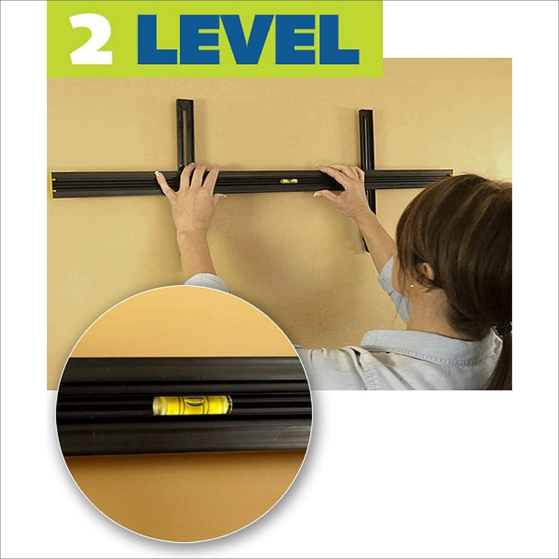 Hang It Perfect Picture Hanging Tool, Mirror Hanging Hardware, Black, 36", Picture and Mirror Hanging Tool