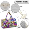 thumbnail image 6 of Garronmavis Quilted Large Duffle Bag for Women, Lightweight Carry On Bag Weekender Overnight Bag Gym Travel Bag with Luggage Sleeve Colorful Hippie Floral, 6 of 7