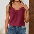 thumbnail image 4 of Tank Tops for Women Camisole Lace Elegant Solid Color With Floral Embroidery Blouse For Ladies Stretch Slim Undershirt, 4 of 9