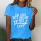 thumbnail image 1 of ICHUANYI Clearance Women Girls Plus Size Print Tees Short Sleeve Round Neck T Shirt Blouse Tops(Sky Blue, M) ICHUANYI WER2023081017838, 1 of 7