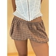 thumbnail image 3 of Baby Sweetie Womens Plaid Shorts Elastic Waist Bloomer Shorts Casual Short Pants Summer Streetwear, 3 of 9