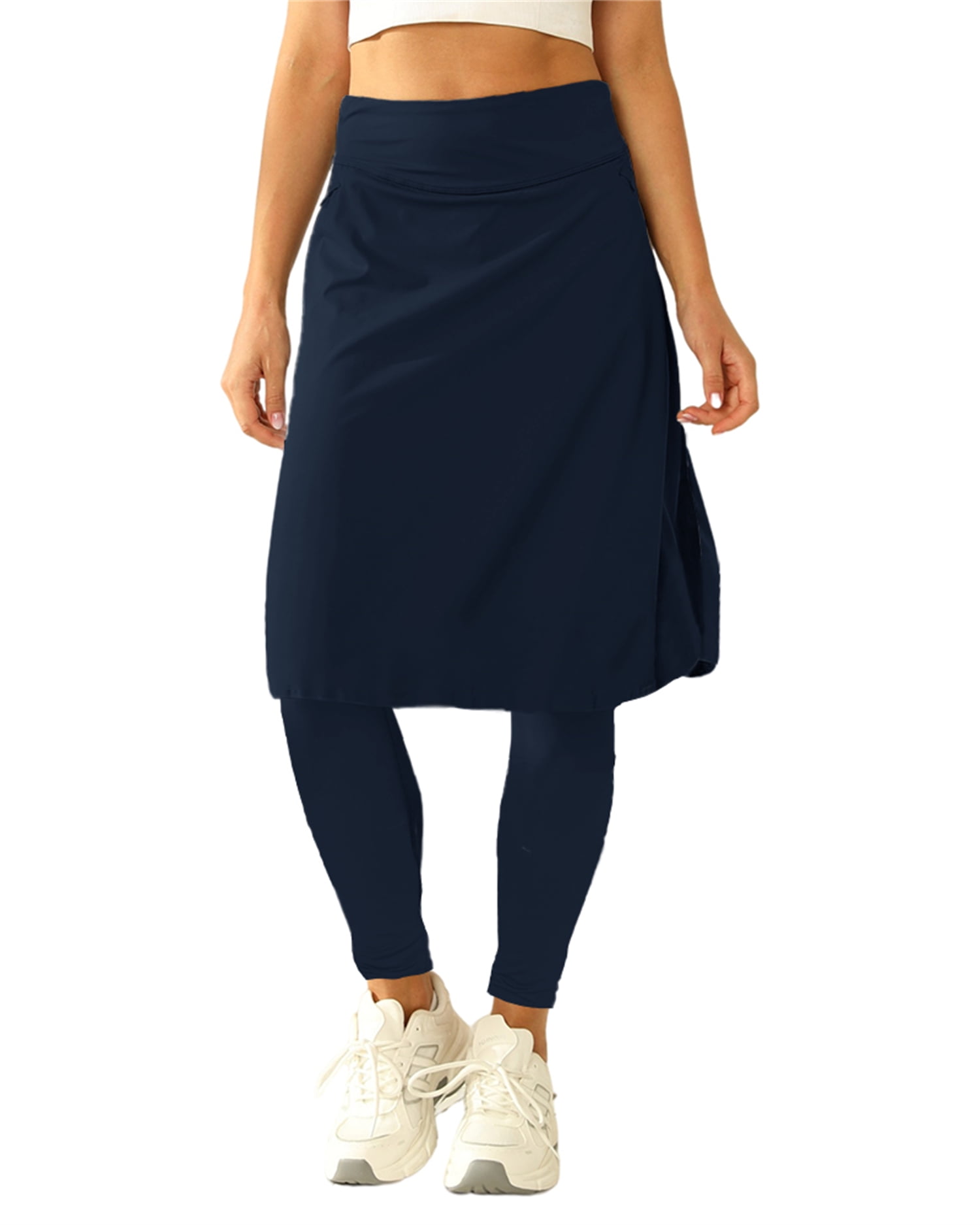 Yskkt Womens High Waisted Tennis Skirts with Leggings Knee Length