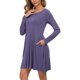 thumbnail image 4 of Vestidos casuales de manga larga con bolsillos para mujer Ormromra  LRWJ1046-106, 4 of 8