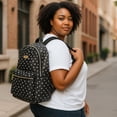 thumbnail image 5 of Jessica Simpson Women’s Waterproof Vegan Leather Laptop Backpack with Padded Mesh Shoulder Straps and Side Water Bottle Pockets for Commuting and Travel in Black & White Hearts, 5 of 8