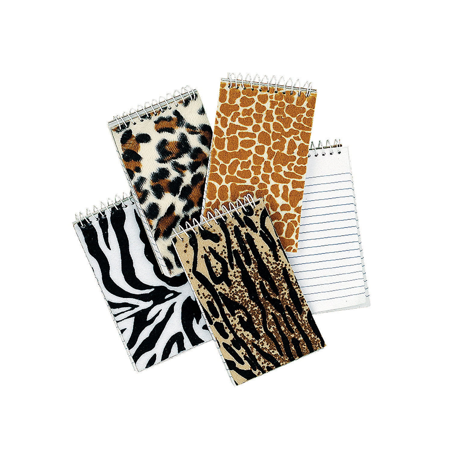 Spiral Bound Animal Print Memo Pads Party Favors 12 Pieces