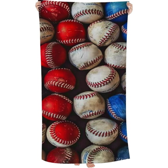 PHYHOO Baseball American Flag Microfiber Sand Free Beach Towel Oversized Quick Dry Absorbent for Pool Swimming Bathroom Beach Towel  30x60in
