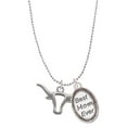 thumbnail image 1 of Delight Jewelry Silvertone Longhorn Head Outline Best Mom Ever Charm Necklace, 1 of 4