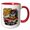 Red/White, variant on 3drose, Funny Cute Owl Driving Night Ride Share Satire Graffiti Abstract Bird, 11oz Two-tone Red Mug