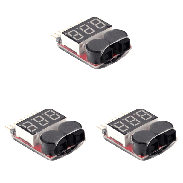 1-8s 3.7V-22.2V Probador voltaje batería Lipo Alarma zumbador para RC