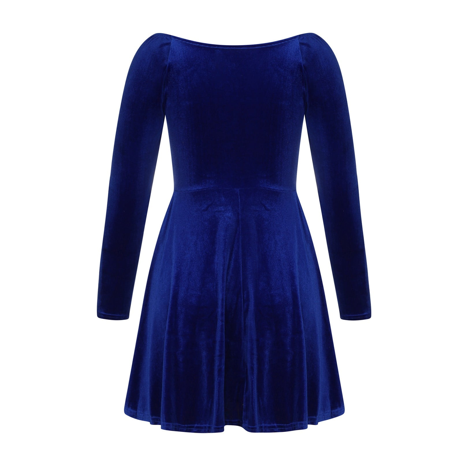 Blue velvet skater dress outlet
