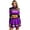 Purple, variant on 2Pcs Women Cheer Leader Outfit Long Sleeve Sequins Crop Top Skirt Set Schoolgirl Cheer Uniform White M