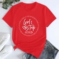 thumbnail image 4 of Loose Fit T-Shirts Girl'S Trip 2025 T Shirt Women'S Fashion Round Neck Casual Short Sleeves,Red Women Cotton T Shirt 3XL, 4 of 5