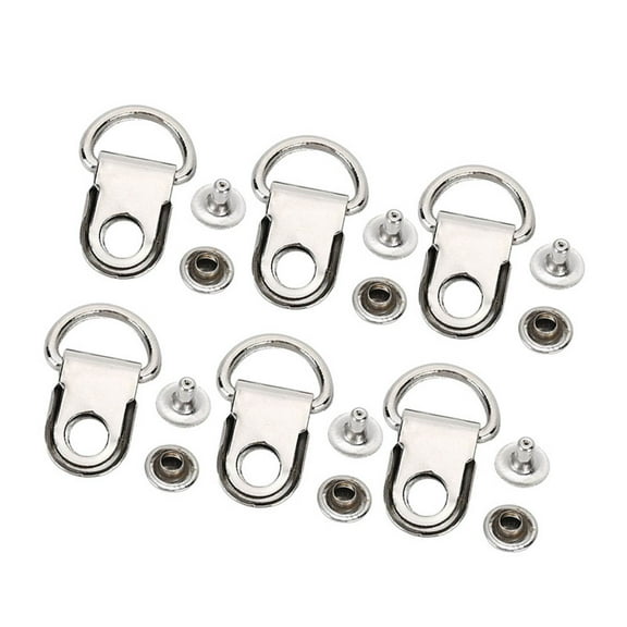 100 Sets Shoelace Hook DRing Eyelet Buckle Brass Shoe Leather Bag DIY Rivet Tool Silver 9x14mm