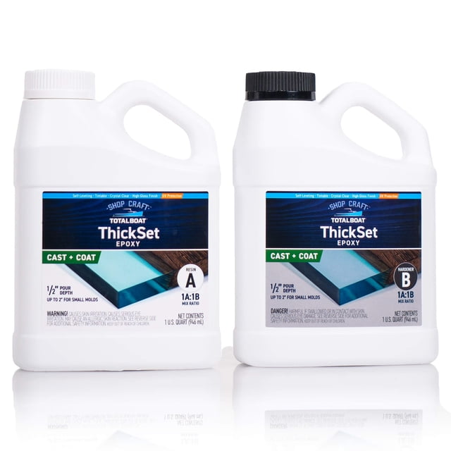 Resina epoxídica TotalBoat Thickset Deep Pour, 2 litros, transparente