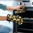 thumbnail image 2 of Yellow Lemon Fruit Slices Black Pattern Kitchen Oven Mitt and Pot Holder Sets 2 Pcs for Baking, Cooking and Grilling, Heat Resistant Up To 392 °F, 2 of 7