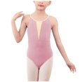 thumbnail image 2 of ZACPNCV Girls Ballet Leotards Dance Leotards Ruffle Short Sleeve Gymnastics Outfits Pink 12-13 Years, 2 of 5