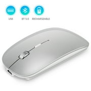 Rechargeable Scroll Wheel Wireless Bluetooth Mouse Dual Mode Mobile Phone Tablet