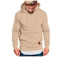thumbnail image 3 of TOWED22 Men's Hoodies Loose Fit Pullover Casual Fashion Long Sleeve Hooded Sweatshirts with Pocket(Khaki,XL), 3 of 5