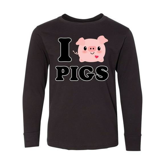 Inktastic I Love Pigs Long Sleeve Youth T-Shirt