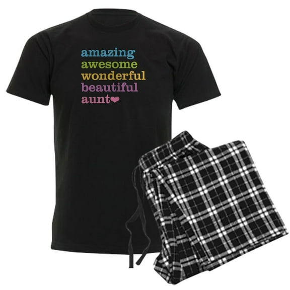 CafePress - Amazing Aunt Men's Dark Pajamas - Men's Dark Loose Fit Cotton Pajama Set