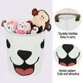 thumbnail image 5 of Round Storage Baskets, Large Waterproof Cotton Linen Collapsible Storage Basket, Clothes Laundry Hamper with Handles, Toy Storage Bin for Toy Collection ( Smiley dog ), 5 of 8