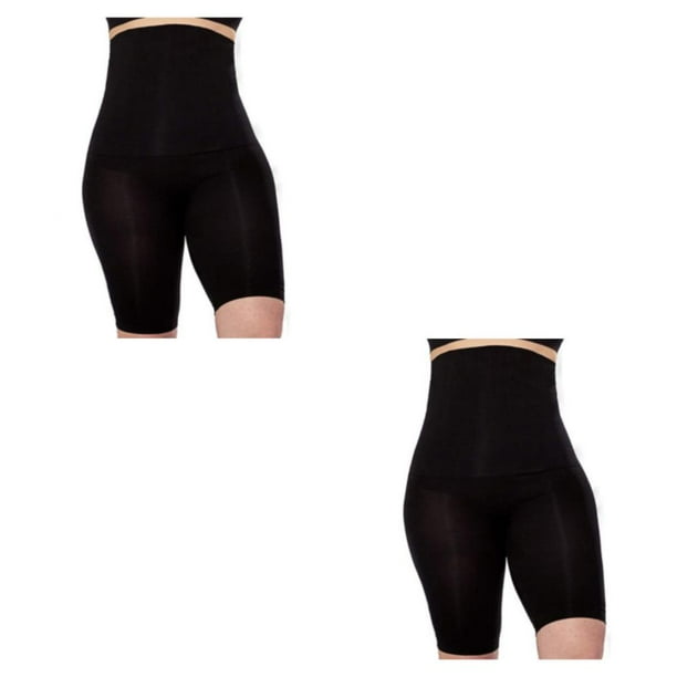 Sonducket Levantador de glúteos acolchado de cintura alta, ropa moldeadora ligera, bragas, potenciador de cadera, ropa interior portátil, Negro S-M 2piezas