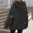 thumbnail image 4 of Resicozy Women's Drawstring Zip Up Cute Plain Hoodie Fall Jacket Oversized Casual Fashion Sweatshirts with Pockets Dark Gray S, 4 of 4