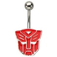 thumbnail image 1 of Transformers TFMANFCT Autobot Logo Fixed 316L Stainless Steel Navel Charm, Red, 1 of 1
