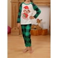 thumbnail image 3 of Gureui Family Matching Christmas Pajamas Sets, Long Sleeve Round Neck Dog Print Patchwork Tops + Green Elastic Band Plaid Pants Set or Long Sleeve Plaid Jumpsuit Sleepwear, 3 of 9