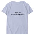 thumbnail image 4 of T-shirt de la Saint-Patrick pour Femmes, Col Rond, Manches Courtes, Imprimé Arbre de Noël, 4 of 4