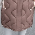 thumbnail image 6 of HAPIMO Womens Puffer Vest Sleeveless Zip Up Quilted Coat Stand Collar Gilet Jacket with Pockets Cotton Hoodie Brown L, 6 of 9