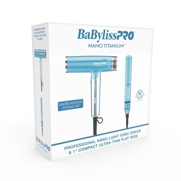 BaBylissPRO® Nano Titanium™ Limited Edition Professional Nano Light Dryer & 1" Compact Ultra-Thin Flat Iron Prepack