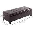 thumbnail image 3 of HOMCOM Storage Ottoman Bench, Foot Rest with Solid Wood Legs, Brown, 3 of 10