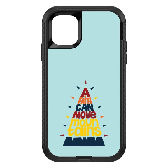 DistinctInk Custom SKIN / DECAL compatible with OtterBox Defender for iPhone 11 Pro MAX (6.5" Screen) - A Faith Can Moves Mountains