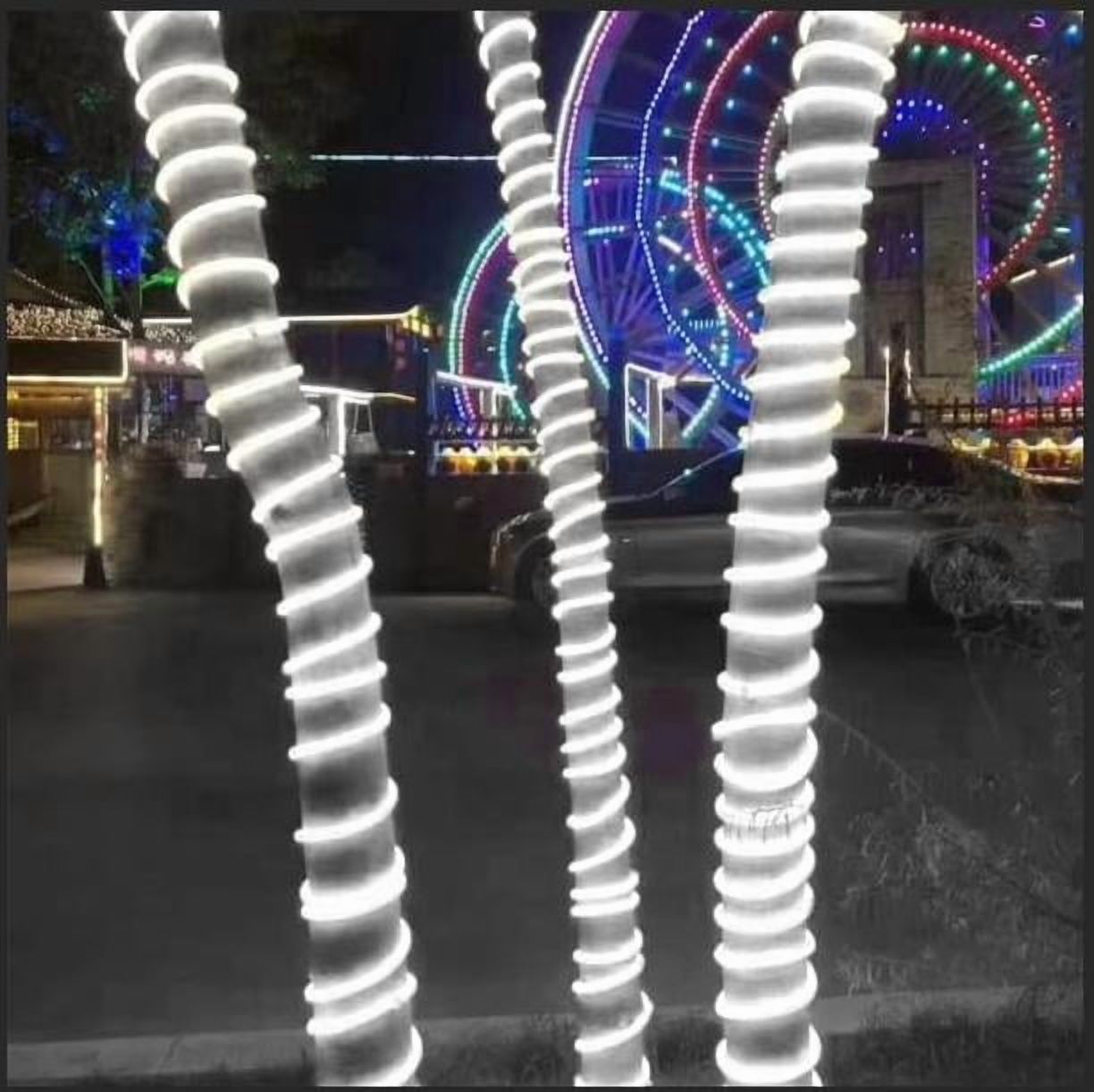 720 LED Rope Neon Light, 110V Waterproof Flexible 360 Degree LED Neon Strip Lights for Home/Garden/Building Decor (White)