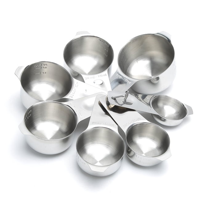 VIFERR Household DIY Measuring Cup Kit Stainless Steel Cake Kitchen Baking Cooking Multifuntional Measuring Spoon 7Pcs (7-piece measuring spoon)