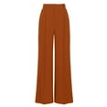 thumbnail image 4 of ZZwxWA Women' Casual Solid Color Fashionable Pleated Semi High Waist Wide Leg Pants Long Pants, 4 of 6