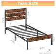 thumbnail image 5 of Dowellia Twin Bed Frame with Headboard and Footboard, Metal Support, Rustic Brown, 5 of 9